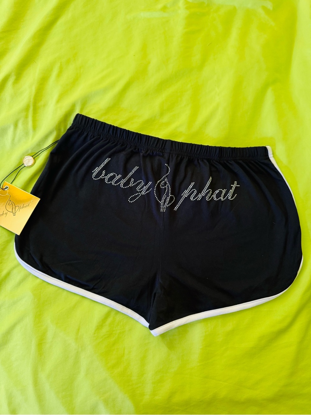 Baby Phat Black Shorts with Rhinestone Logo